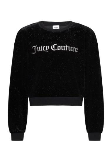 Glitter Velour Over Crew Juicy Couture Black