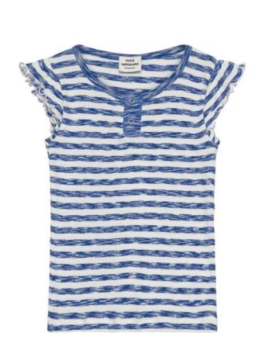 2X2 Cotton Stripe Cinne Tee Mads Nørgaard Blue