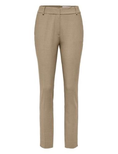 Slfrita Mw Slim Pant Camel Mlg B Noos Selected Femme Beige