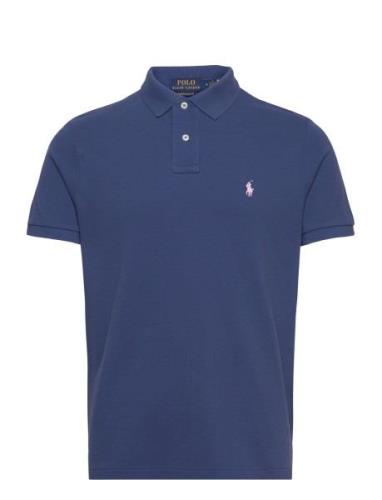 Custom Slim Fit Mesh Polo Shirt Polo Ralph Lauren Blue