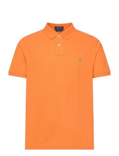 Custom Slim Fit Mesh Polo Shirt Polo Ralph Lauren Orange