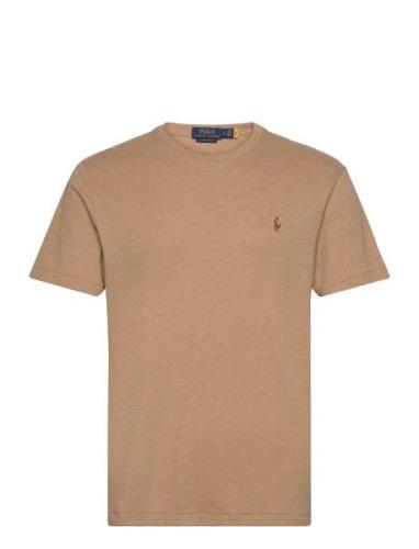 Custom Slim Fit Soft Cotton T-Shirt Polo Ralph Lauren Beige