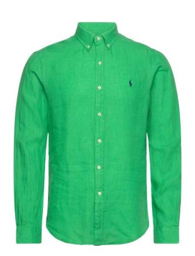 Slim Fit Linen Shirt Polo Ralph Lauren Green