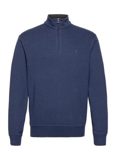 Luxury Jersey Quarter-Zip Pullover Polo Ralph Lauren Blue