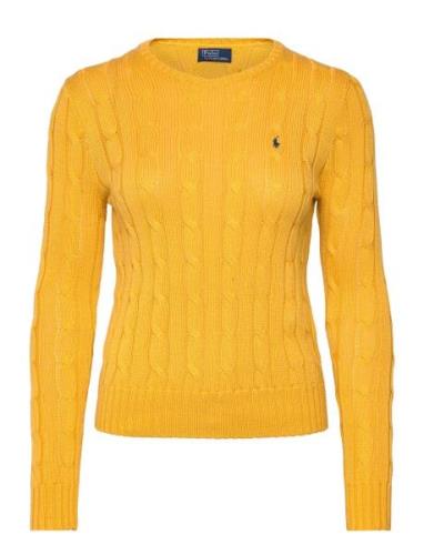 Cable-Knit Cotton Crewneck Sweater Polo Ralph Lauren Yellow