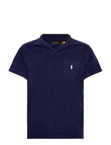 Custom Slim Fit Terry Polo Shirt Polo Ralph Lauren Navy