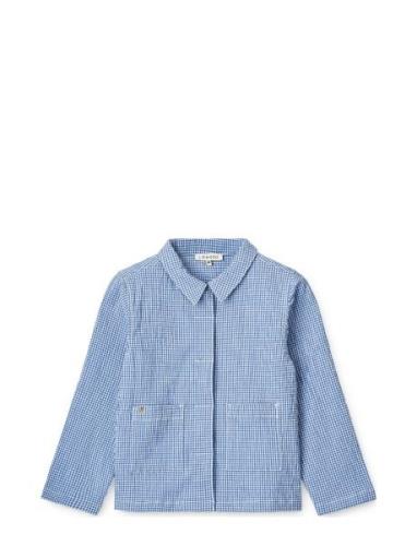 Kory Seersucker Check Shirt Liewood Blue