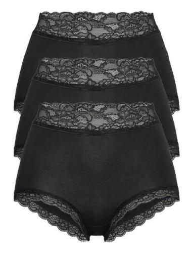 Brief 3 Pack Emelie Lace High Lindex Black