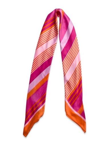 Striped Printed Scarf Mango Pink