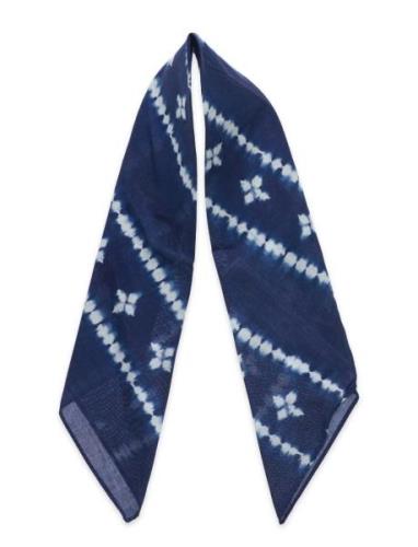 Printed Cotton Scarf Mango Blue