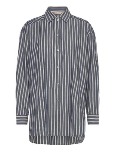 Over D Striped Cotton Shirt Stella Nova Navy