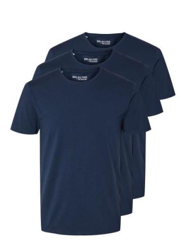 Slhroland Ss O-Neck Tee 3-Pack Noos Selected Homme Navy