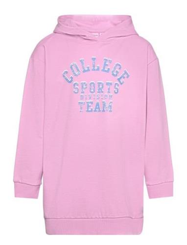 Nkfvalona Ls Long Boxy Sweat Wh Unb Name It Pink