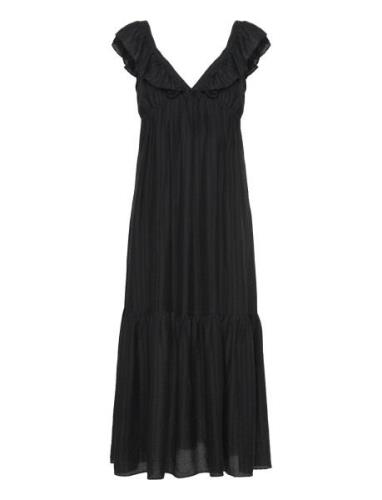 Textured Ruffled Dress Mango Black