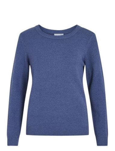 Viril O-Neck L/S Knit Top - Noos Vila Blue