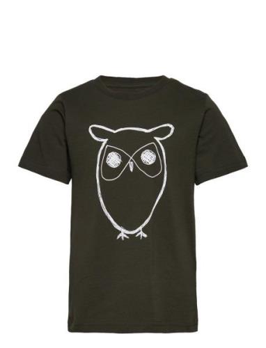 Regular Big Owl T-Shirt - Gots/Vega Knowledge Cotton Apparel Black