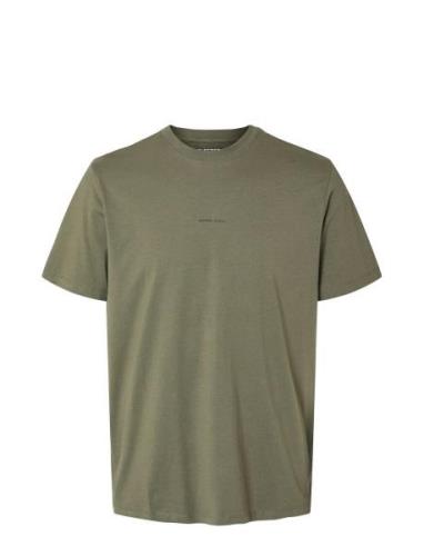 Slhaspen Print Ss O-Neck Tee Noos Selected Homme Green