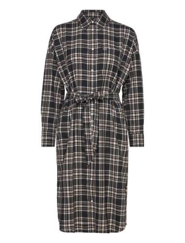 Tjw Check Below Knee Shirt Dress Tommy Jeans Black