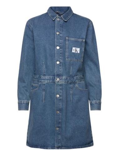 Darted Denim Shirt Dress Calvin Klein Jeans Blue