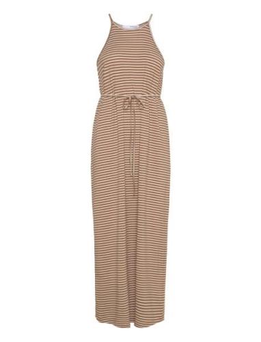 Slfanola Sl Str Ankle Dress Selected Femme Beige