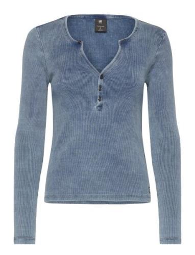 Deep V Indigo Henley Slim L\S Wmn G-Star RAW Blue