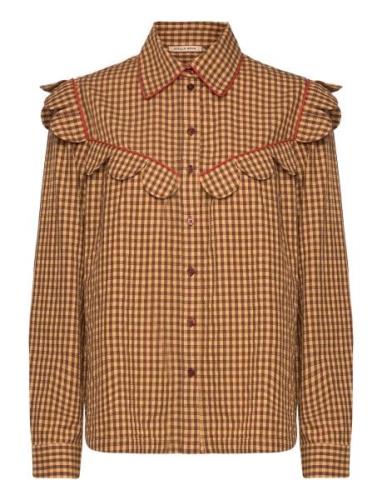 Checked Shirt With Tongues Stella Nova Brown