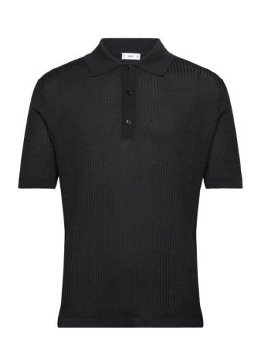 Knit Cotton Polo Shirt Mango Black