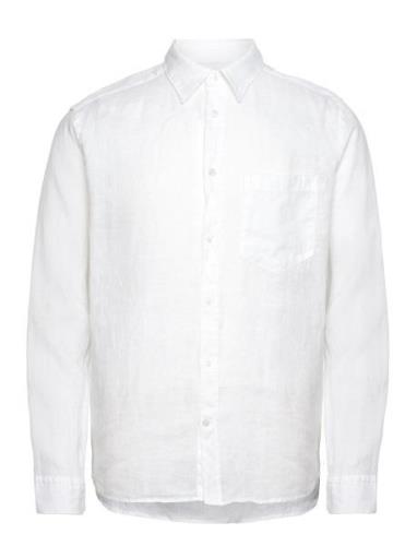 Reg Ls Clean Linen Shirt J. Lindeberg White