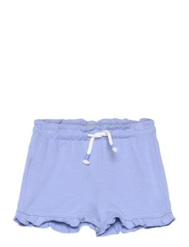 Elastic Waist Short With Ruffles Mango Blue