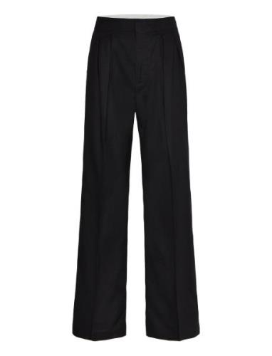 Contrast-Trim Pleated Trousers Mango Black