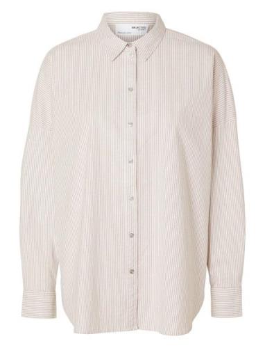 Slfnova Ls Oxford Shirt Noos Selected Femme White