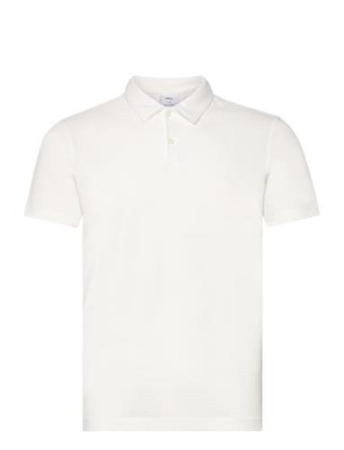 Slim-Fit Cotton Piqué Textured Polo Shirt Mango White