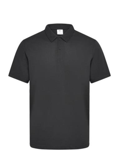 Slim-Fit Cotton Piqué Textured Polo Shirt Mango Black