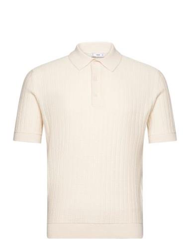 100% Cotton Micro-Structure Polo Shirt Mango Cream