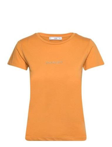 Logo Cotton T-Shirt Mango Orange