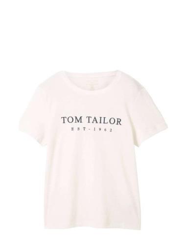 T-Shirt Logo Print Tom Tailor White