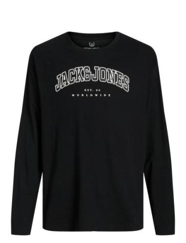 Jjecaleb Varsity Tee Ls O-Neck Jnr Jack & J S Black