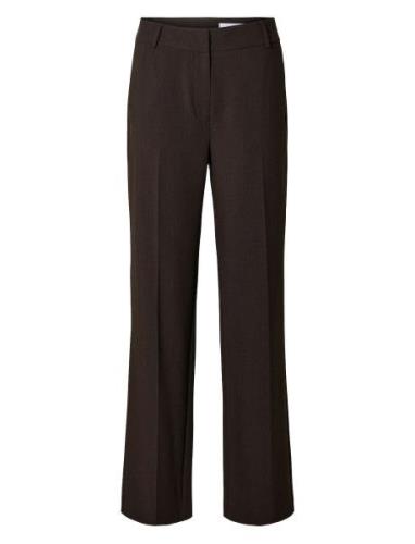 Slfrita Mw Wide Pant Mel Noos Selected Femme Brown