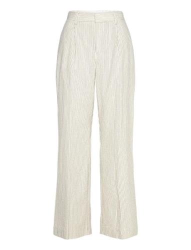 Straight Striped Trousers Mango Cream