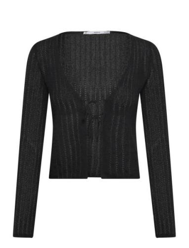 Knitted Cardigan With Ties Mango Black