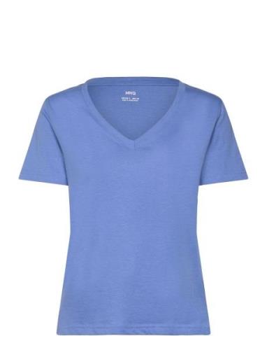 Short-Sleeved Cotton T-Shirt Mango Blue