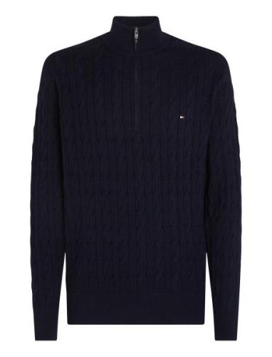 Classic Cotton Cable Zip Mock Tommy Hilfiger Navy