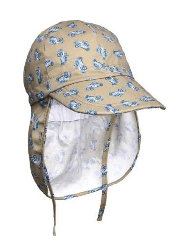 Cap W/Neck & Tie W/Print Melton Beige