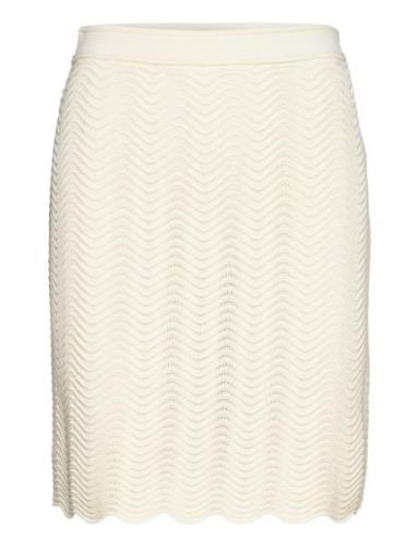 Camille Scallop Knitted Mini Skirt Malina Cream