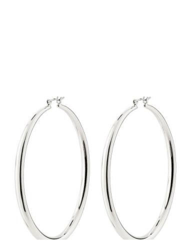 Priya Recycled Large Hoop Earrings Pilgrim Silver