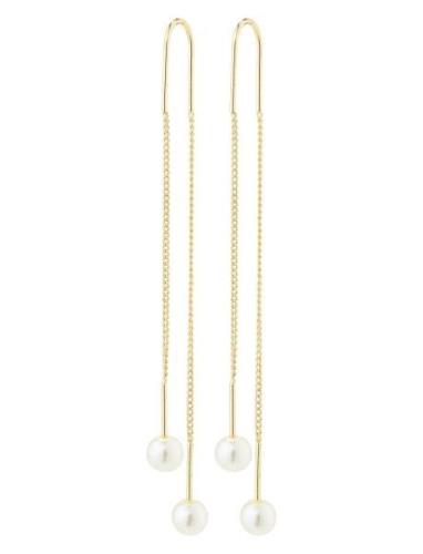 Euonia Pearl Chain-Earrings Pilgrim Gold