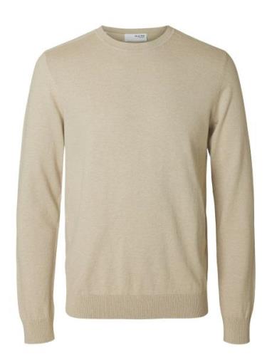 Slhberg Crew Neck Noos Selected Homme Beige