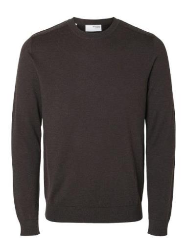 Slhberg Crew Neck Noos Selected Homme Brown