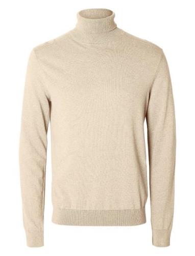 Slhberg Roll Neck B Selected Homme Beige