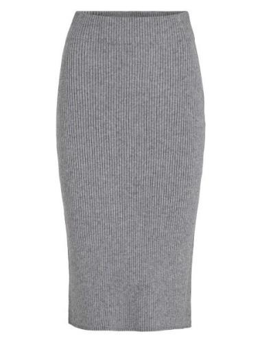 Viril Pencil Hw Knit Skirt - Noos Vila Grey